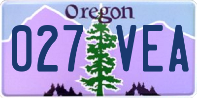 OR license plate 027VEA