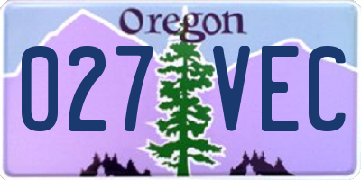 OR license plate 027VEC