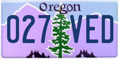 OR license plate 027VED