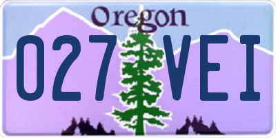 OR license plate 027VEI