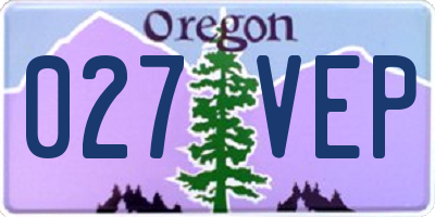 OR license plate 027VEP