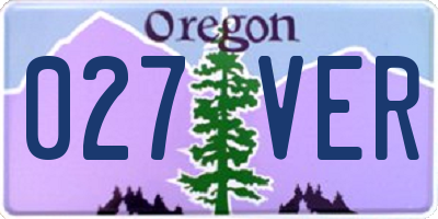 OR license plate 027VER