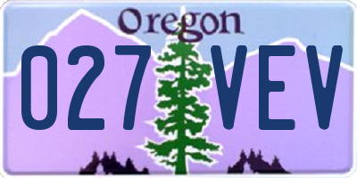 OR license plate 027VEV