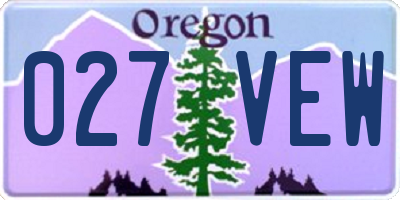 OR license plate 027VEW
