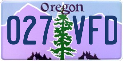 OR license plate 027VFD