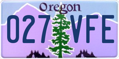 OR license plate 027VFE