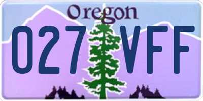 OR license plate 027VFF