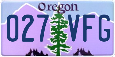 OR license plate 027VFG