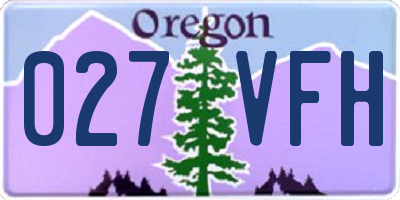 OR license plate 027VFH
