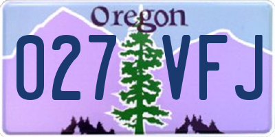 OR license plate 027VFJ
