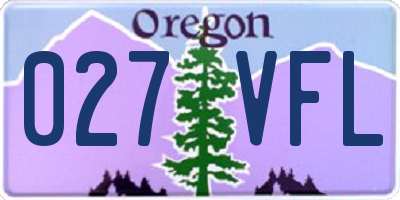 OR license plate 027VFL
