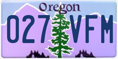 OR license plate 027VFM