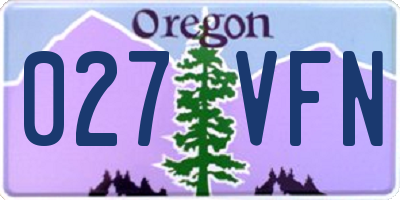 OR license plate 027VFN