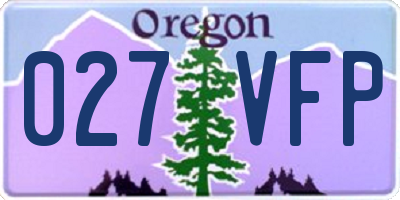 OR license plate 027VFP