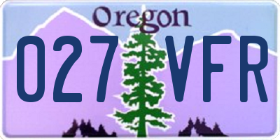 OR license plate 027VFR