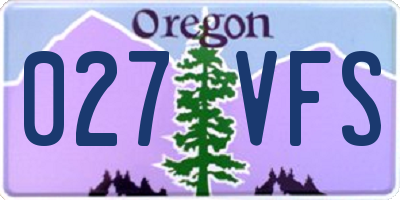 OR license plate 027VFS