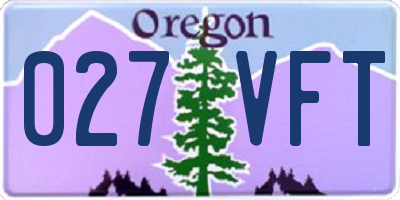OR license plate 027VFT