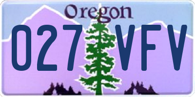 OR license plate 027VFV