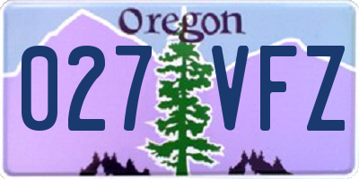 OR license plate 027VFZ