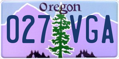 OR license plate 027VGA