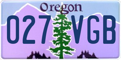 OR license plate 027VGB