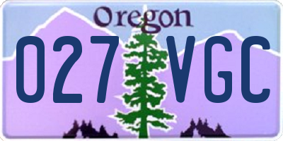 OR license plate 027VGC
