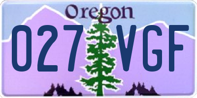 OR license plate 027VGF
