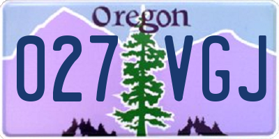 OR license plate 027VGJ