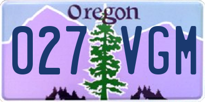 OR license plate 027VGM