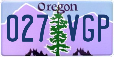 OR license plate 027VGP
