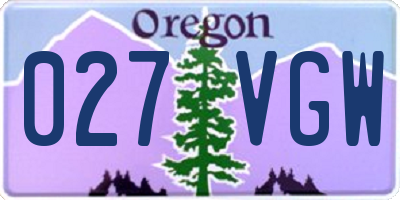 OR license plate 027VGW