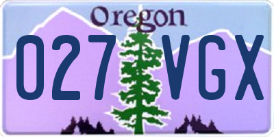 OR license plate 027VGX