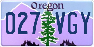 OR license plate 027VGY