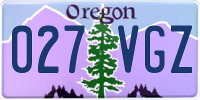 OR license plate 027VGZ
