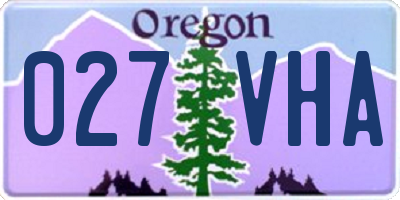 OR license plate 027VHA