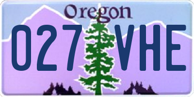 OR license plate 027VHE