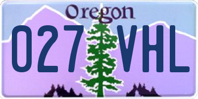 OR license plate 027VHL