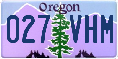 OR license plate 027VHM