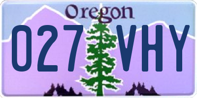 OR license plate 027VHY