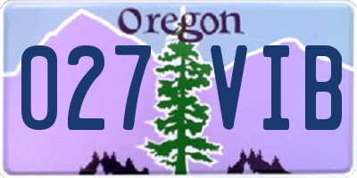 OR license plate 027VIB