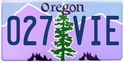 OR license plate 027VIE