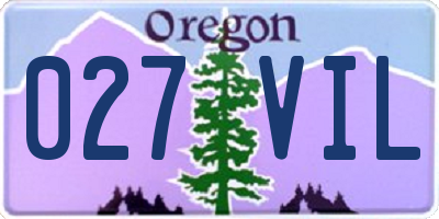 OR license plate 027VIL