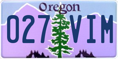OR license plate 027VIM