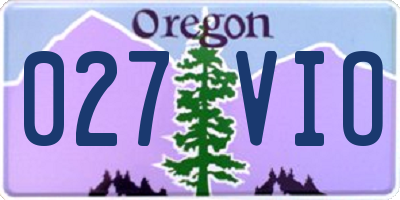 OR license plate 027VIO