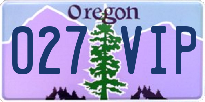 OR license plate 027VIP
