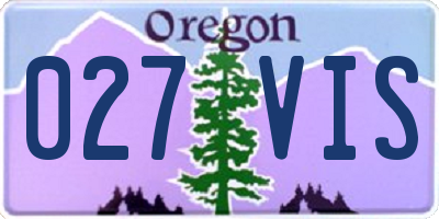 OR license plate 027VIS