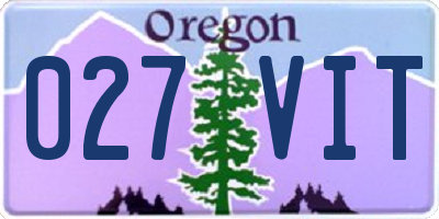 OR license plate 027VIT