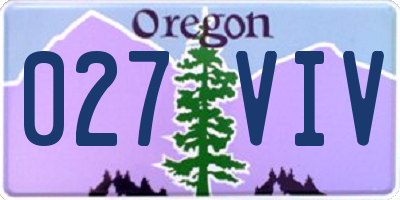 OR license plate 027VIV