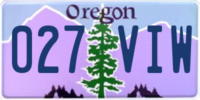 OR license plate 027VIW