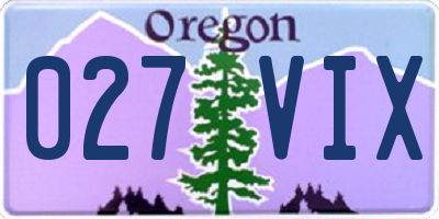 OR license plate 027VIX